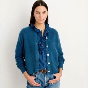 ALEX MILL Indigo Dyed 100% Cashmere Nico Cardigan S NWT